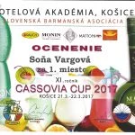 Cassovia Cup 2017 – 1. miesto v barmanskej súťaži